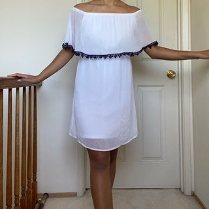 Charming Charlie off shoulder white dress